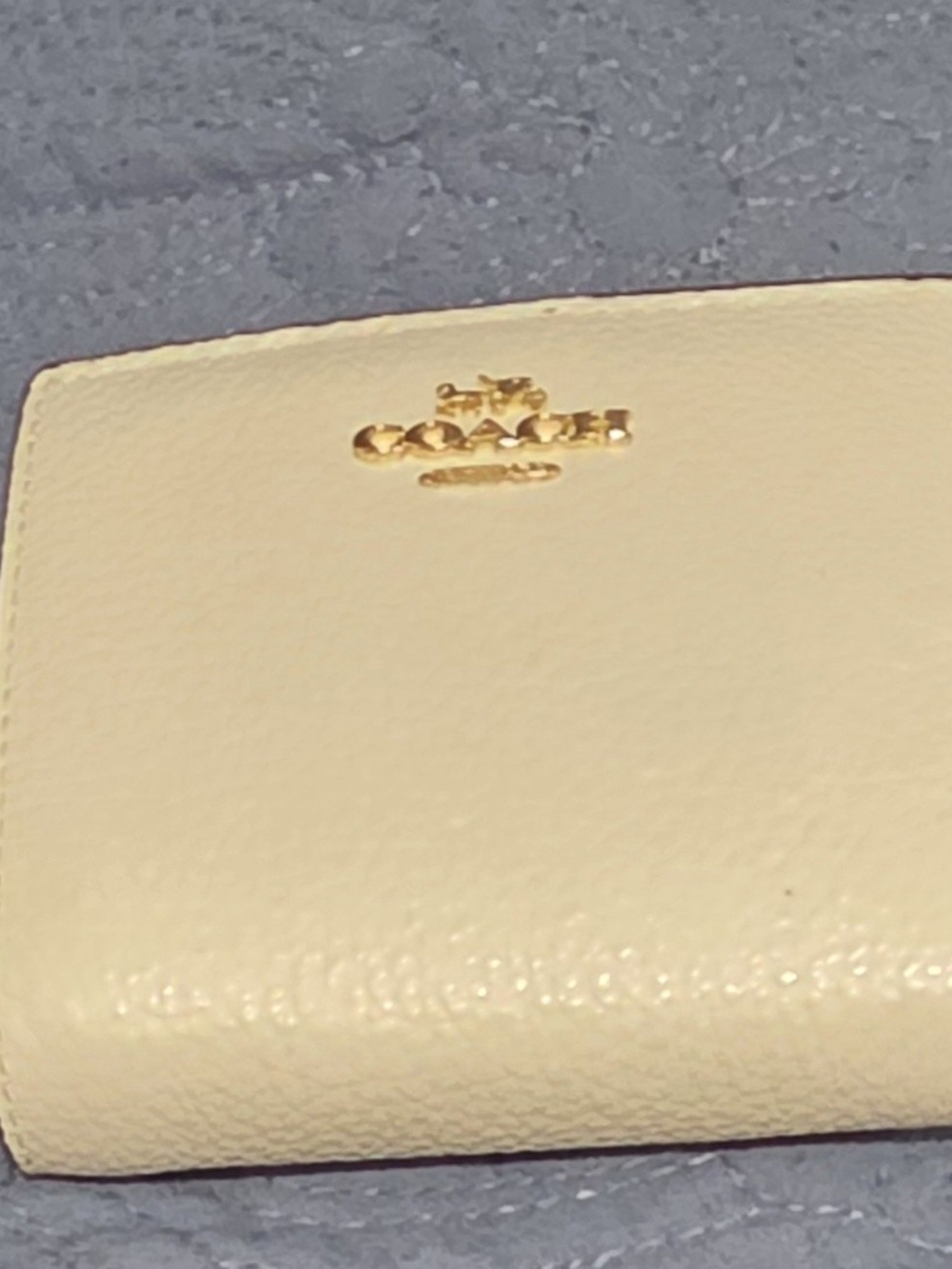 Coach Pebbled Leather Wallet in Cream